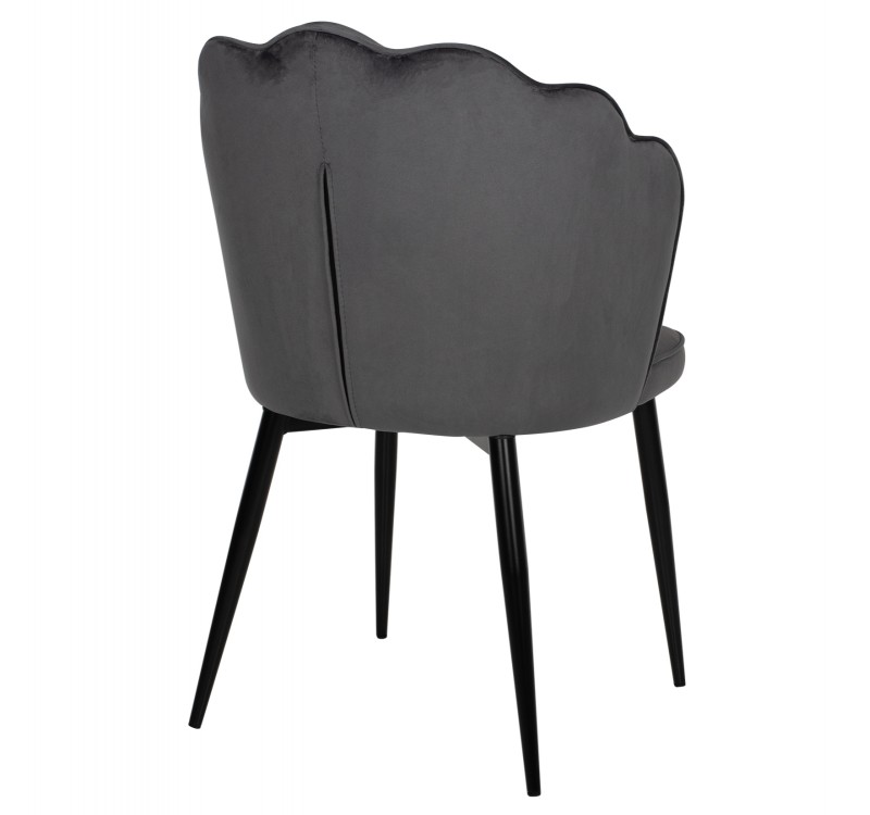 ΚΑΡΕΚΛΑ AVIE ΒΕΛΟΥΔΟ ΓΚΡΙ ΜΕ ΜΕΤΑΛΛΙΚΟ ΣΚΕΛΕΤΟ HM8737.01 48x48x85Y εκ.