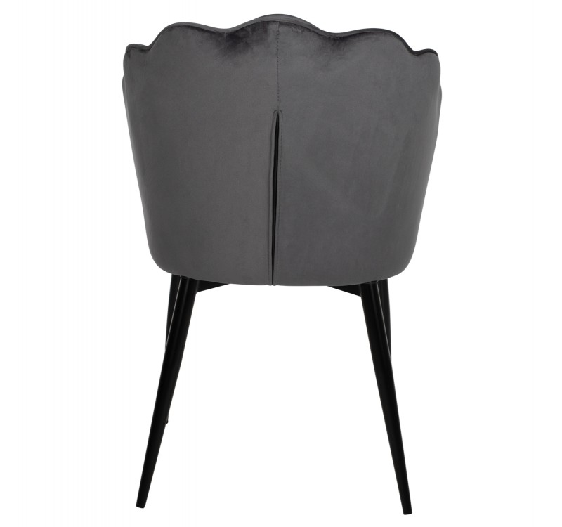 ΚΑΡΕΚΛΑ AVIE ΒΕΛΟΥΔΟ ΓΚΡΙ ΜΕ ΜΕΤΑΛΛΙΚΟ ΣΚΕΛΕΤΟ HM8737.01 48x48x85Y εκ.