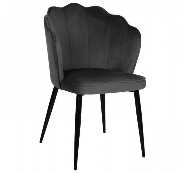 ΚΑΡΕΚΛΑ AVIE ΒΕΛΟΥΔΟ ΓΚΡΙ ΜΕ ΜΕΤΑΛΛΙΚΟ ΣΚΕΛΕΤΟ HM8737.01 48x48x85Y εκ.