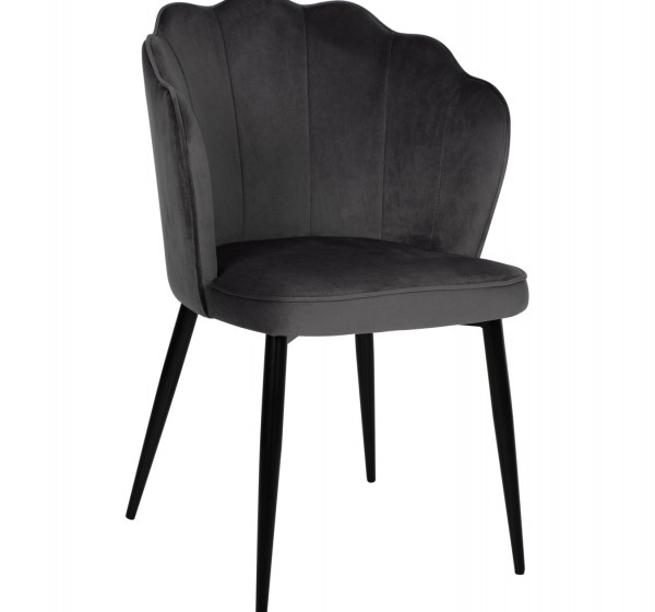 ΚΑΡΕΚΛΑ AVIE ΒΕΛΟΥΔΟ ΓΚΡΙ ΜΕ ΜΕΤΑΛΛΙΚΟ ΣΚΕΛΕΤΟ HM8737.01 48x48x85Y εκ.