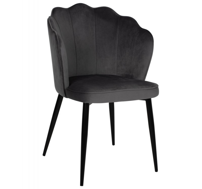 ΚΑΡΕΚΛΑ AVIE ΒΕΛΟΥΔΟ ΓΚΡΙ ΜΕ ΜΕΤΑΛΛΙΚΟ ΣΚΕΛΕΤΟ HM8737.01 48x48x85Y εκ.