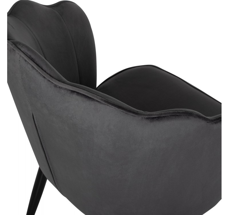 ΚΑΡΕΚΛΑ AVIE ΒΕΛΟΥΔΟ ΓΚΡΙ ΜΕ ΜΕΤΑΛΛΙΚΟ ΣΚΕΛΕΤΟ HM8737.01 48x48x85Y εκ.