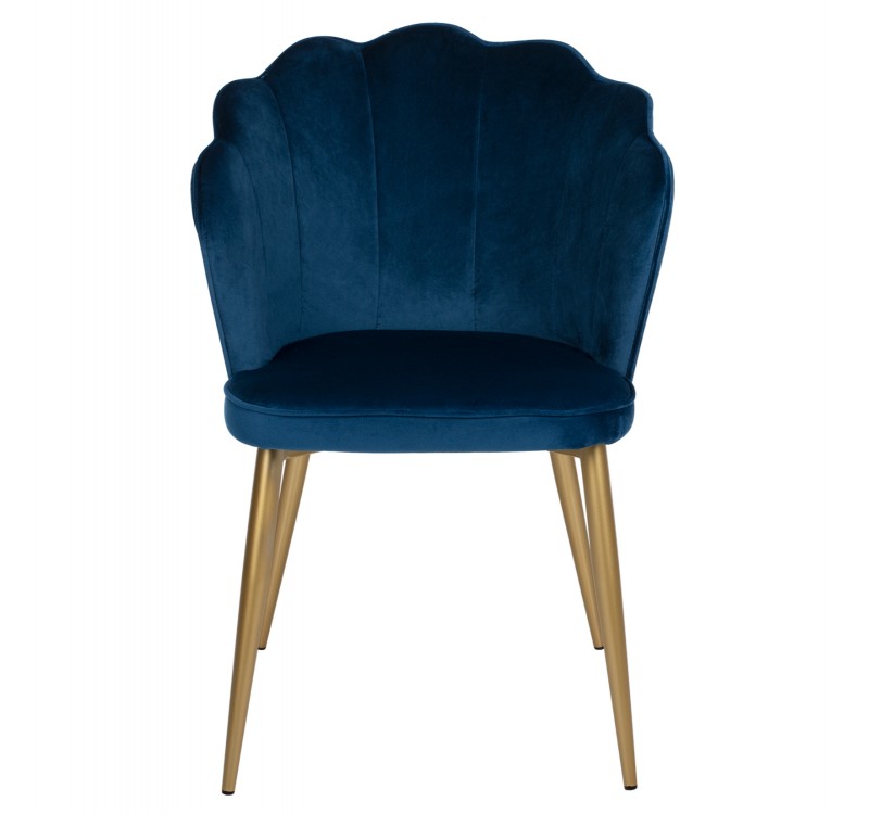 ΚΑΡΕΚΛΑ AVIE ΜΕΤΑΛΛΙΚΗ ΜΕ ΒΕΛΟΥΔΟ ΜΠΛΕ ΚΑΙ ΧΡΥΣΑ ΠΟΔΙΑ HM8737.08 48x48x85Υεκ.