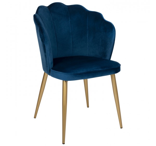 ΚΑΡΕΚΛΑ AVIE ΜΕΤΑΛΛΙΚΗ ΜΕ ΒΕΛΟΥΔΟ ΜΠΛΕ ΚΑΙ ΧΡΥΣΑ ΠΟΔΙΑ HM8737.08 48x48x85Υεκ.