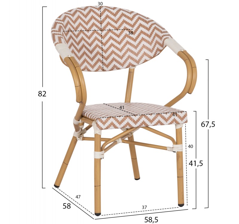 ΠΟΛΥΘΡΟΝΑ BAMBOO LOOK HM5861.03 ΚΑΦΕ-ΛΕΥΚΟ 58.5x58x82Υεκ.