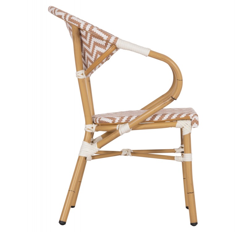 ΠΟΛΥΘΡΟΝΑ BAMBOO LOOK HM5861.03 ΚΑΦΕ-ΛΕΥΚΟ 58.5x58x82Υεκ.