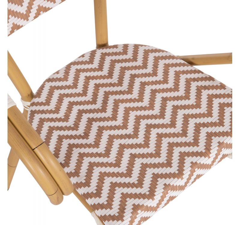 ΠΟΛΥΘΡΟΝΑ BAMBOO LOOK HM5861.03 ΚΑΦΕ-ΛΕΥΚΟ 58.5x58x82Υεκ.