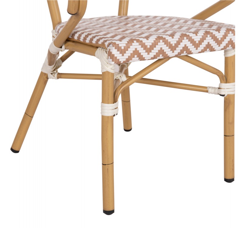 ΠΟΛΥΘΡΟΝΑ BAMBOO LOOK HM5861.03 ΚΑΦΕ-ΛΕΥΚΟ 58.5x58x82Υεκ.