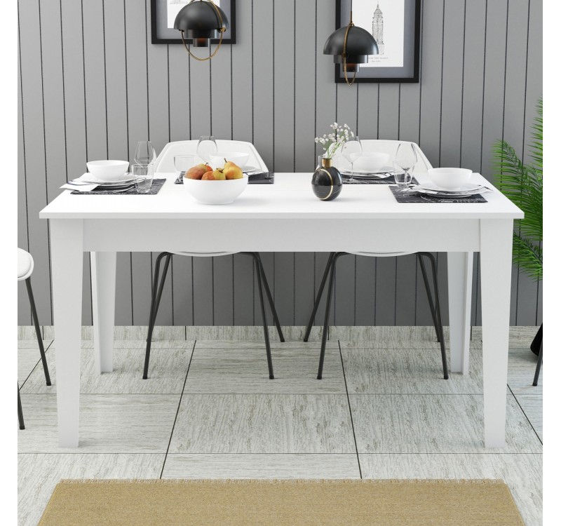 ΤΡΑΠΕΖΙ ΤΡΑΠΕΖΑΡΙΑΣ STANDARD HM9507.06 ΜΕΛΑΜΙΝΗ ΛΕΥΚΗ ΜΕ ΑΠΟΘΗΚ.ΧΩΡΟ 145x88x75Yεκ.