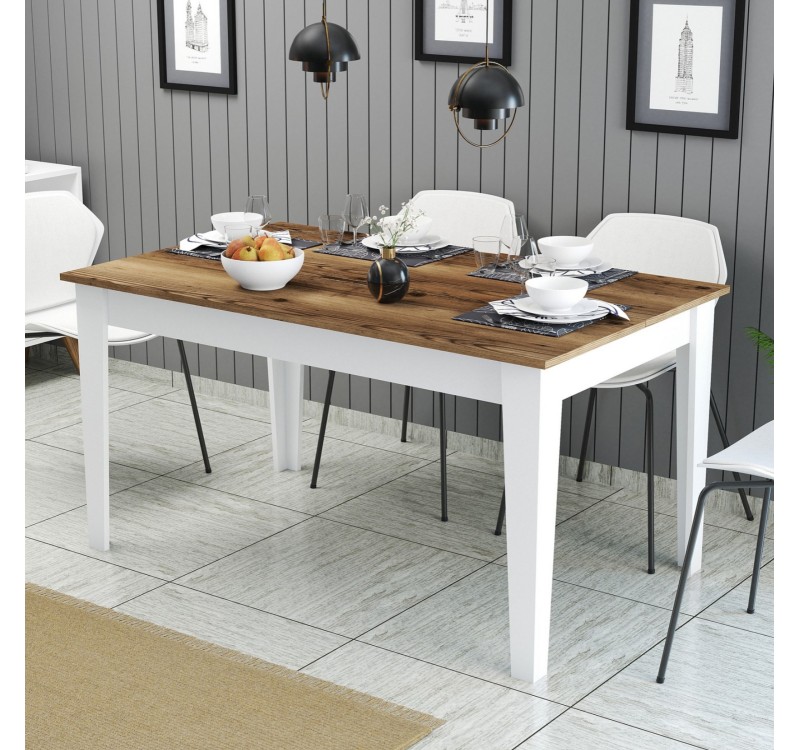 ΤΡΑΠΕΖΙ ΤΡΑΠΕΖΑΡΙΑΣ STANDARD HM9507.07 ΜΕΛΑΜΙΝΗ ΛΕΥΚΗ-ΚΑΡΥΔΙ ΜΕ ΑΠΟΘ.ΧΩΡΟ 145x88x75Yεκ.