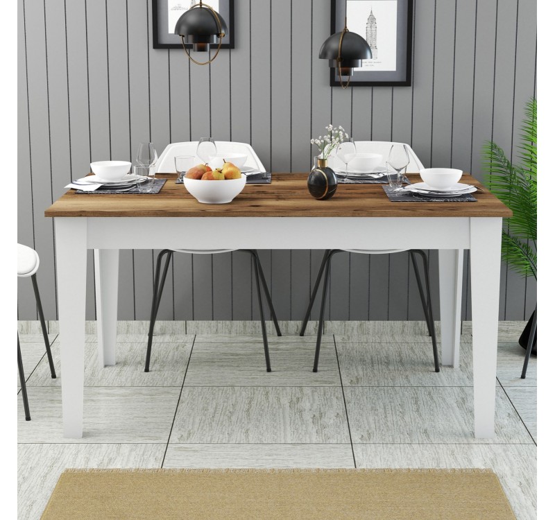 ΤΡΑΠΕΖΙ ΤΡΑΠΕΖΑΡΙΑΣ STANDARD HM9507.07 ΜΕΛΑΜΙΝΗ ΛΕΥΚΗ-ΚΑΡΥΔΙ ΜΕ ΑΠΟΘ.ΧΩΡΟ 145x88x75Yεκ.