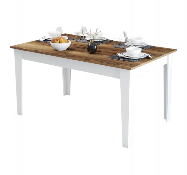 ΤΡΑΠΕΖΙ ΤΡΑΠΕΖΑΡΙΑΣ STANDARD HM9507.07 ΜΕΛΑΜΙΝΗ ΛΕΥΚΗ-ΚΑΡΥΔΙ ΜΕ ΑΠΟΘ.ΧΩΡΟ 145x88x75Yεκ.