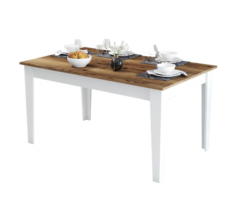 ΤΡΑΠΕΖΙ ΤΡΑΠΕΖΑΡΙΑΣ STANDARD HM9507.07 ΜΕΛΑΜΙΝΗ ΛΕΥΚΗ-ΚΑΡΥΔΙ ΜΕ ΑΠΟΘ.ΧΩΡΟ 145x88x75Yεκ.