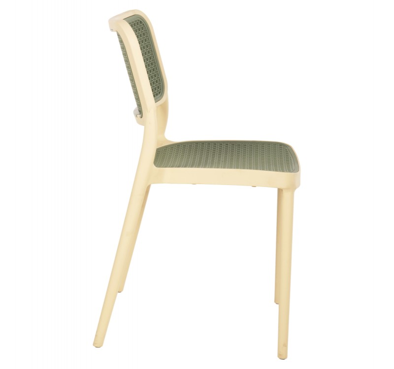 ΚΑΡΕΚΛΑ ΠΟΛΥΠΡΟΠΥΛΕΝΙΟΥ MEKO HM5934.04 ΜΠΕΖ ΜΕ OLIVE GREEN ΨΑΘΑ 51x52x80Υεκ.