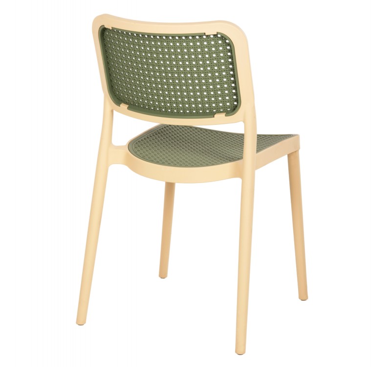 ΚΑΡΕΚΛΑ ΠΟΛΥΠΡΟΠΥΛΕΝΙΟΥ MEKO HM5934.04 ΜΠΕΖ ΜΕ OLIVE GREEN ΨΑΘΑ 51x52x80Υεκ.