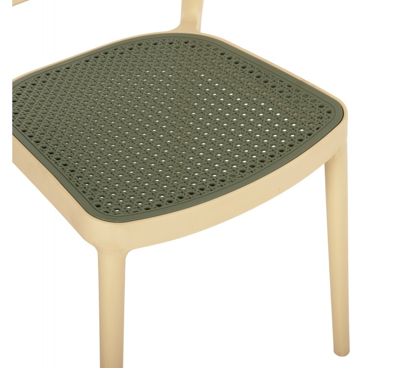 ΚΑΡΕΚΛΑ ΠΟΛΥΠΡΟΠΥΛΕΝΙΟΥ MEKO HM5934.04 ΜΠΕΖ ΜΕ OLIVE GREEN ΨΑΘΑ 51x52x80Υεκ.