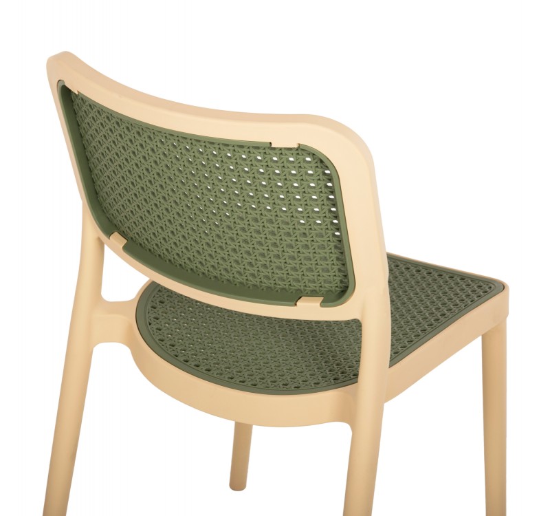 ΚΑΡΕΚΛΑ ΠΟΛΥΠΡΟΠΥΛΕΝΙΟΥ MEKO HM5934.04 ΜΠΕΖ ΜΕ OLIVE GREEN ΨΑΘΑ 51x52x80Υεκ.