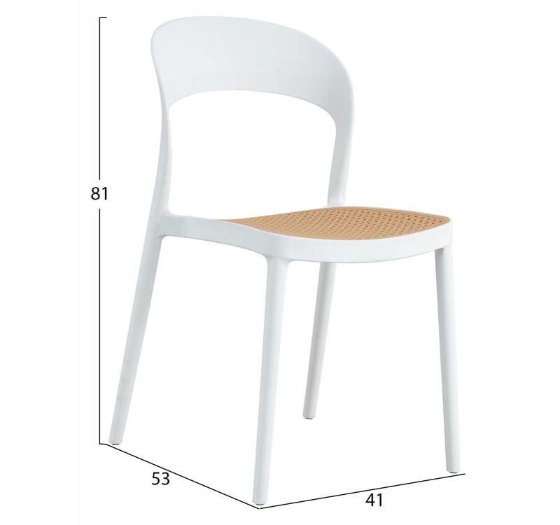 ΚΑΡΕΚΛΑ ΠΟΛΥΠΡΟΠΥΛΕΝΙΟΥ ΛΕΥΚΗ-ΜΠΕΖ CLEO HM5936.01 41x53x81Υ εκ.