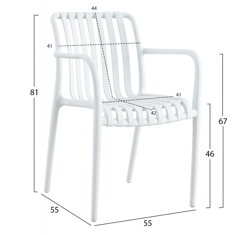 ΠΟΛΥΘΡΟΝΑ ΠΟΛΥΠΡΟΠΥΛΕΝΙΟΥ TIPPY HM5940.01 ΛΕΥΚΗ 55x55x81Υεκ.
