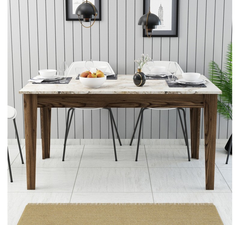 ΤΡΑΠΕΖΙ STANDARD HM9507.03 ΜΕΛΑΜΙΝΗ ΚΑΡΥΔΙ-ΛΕΥΚΟ ΜΑΡΜΑΡΟ ΜΕ ΑΠΟΘ.ΧΩΡΟ 145x88x75Yεκ.