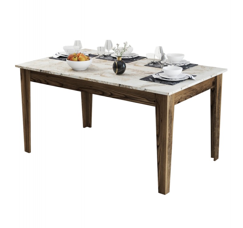 ΤΡΑΠΕΖΙ STANDARD HM9507.03 ΜΕΛΑΜΙΝΗ ΚΑΡΥΔΙ-ΛΕΥΚΟ ΜΑΡΜΑΡΟ ΜΕ ΑΠΟΘ.ΧΩΡΟ 145x88x75Yεκ.