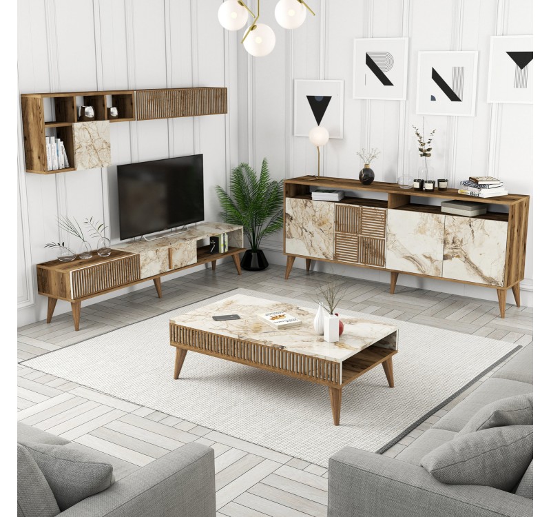 ΣΥΝΘΕΣΗ ΣΑΛΟΝΙΟΥ 3ΤΜΧ ΚΑΡΥΔΙ-ΛΕΥΚΟ ΜΑΡΜΑΡΟ HM11845.03