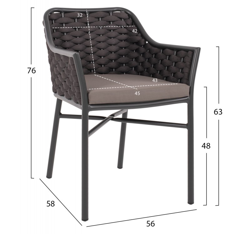 ΠΟΛΥΘΡΟΝΑ ΑΛΟΥΜΙΝΙΟΥ HM5858.01 ΜΕ ΣΧΟΙΝΙ- ΓΚΡΙ 56x58x76Υεκ.