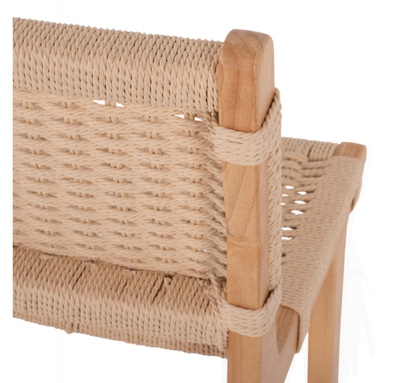 ΣΚΑΜΠΟ ΜΕΣΑΙΟΥ ΥΨΟΥΣ HM9332.01 RUBBERWOOD & ΣΧΟΙΝΙ- ΦΥΣΙΚΟ ΧΡΩΜΑ 45x46x95Υεκ.