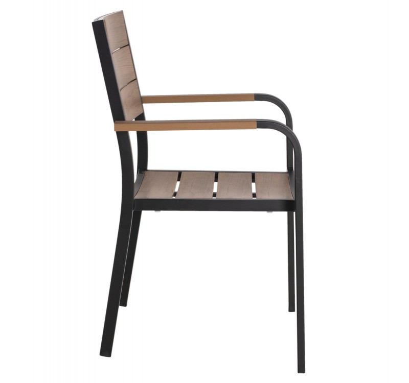 ΠΟΛΥΘΡΟΝΑ ΑΛΟΥΜΙΝΙΟΥ SAGA ΜΑΥΡΗ ΜΕ POLYWOOD HM5127.03 56x55x85,5Yεκ.