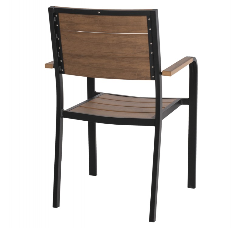 ΠΟΛΥΘΡΟΝΑ ΑΛΟΥΜΙΝΙΟΥ SAGA ΜΑΥΡΗ ΜΕ POLYWOOD HM5127.03 56x55x85,5Yεκ.