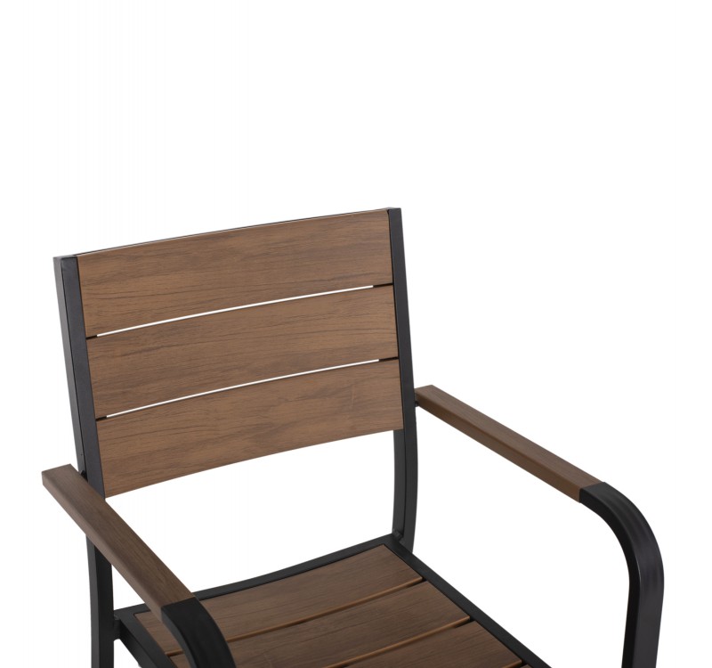 ΠΟΛΥΘΡΟΝΑ ΑΛΟΥΜΙΝΙΟΥ SAGA ΜΑΥΡΗ ΜΕ POLYWOOD HM5127.03 56x55x85,5Yεκ.