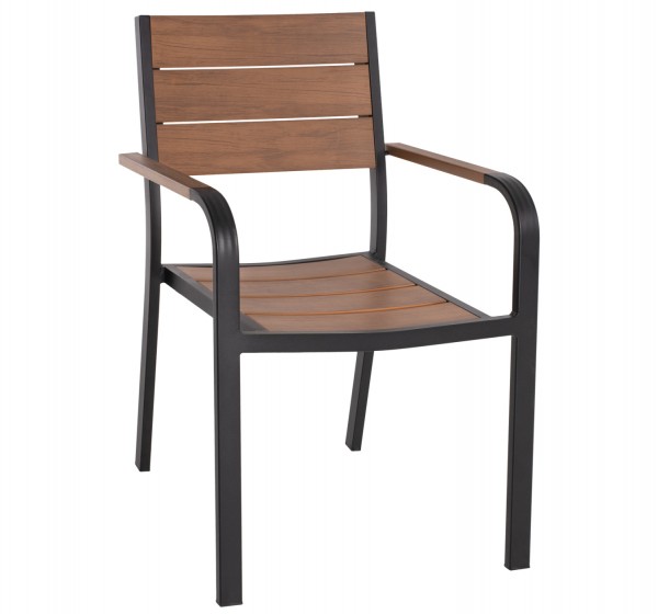 ΠΟΛΥΘΡΟΝΑ ΑΛΟΥΜΙΝΙΟΥ SAGA ΜΑΥΡΗ ΜΕ POLYWOOD HM5127.03 56x55x85,5Yεκ.