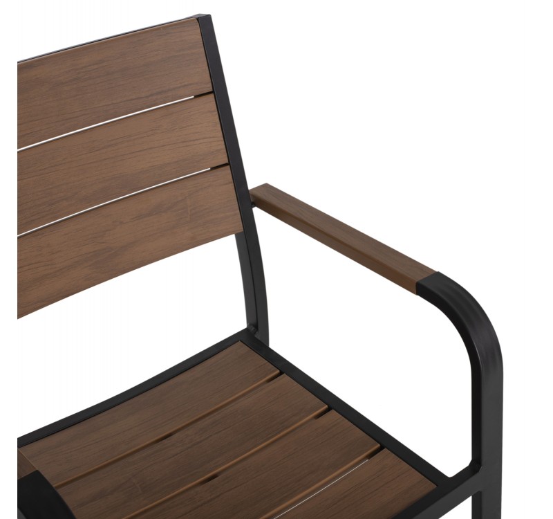 ΠΟΛΥΘΡΟΝΑ ΑΛΟΥΜΙΝΙΟΥ SAGA ΜΑΥΡΗ ΜΕ POLYWOOD HM5127.03 56x55x85,5Yεκ.