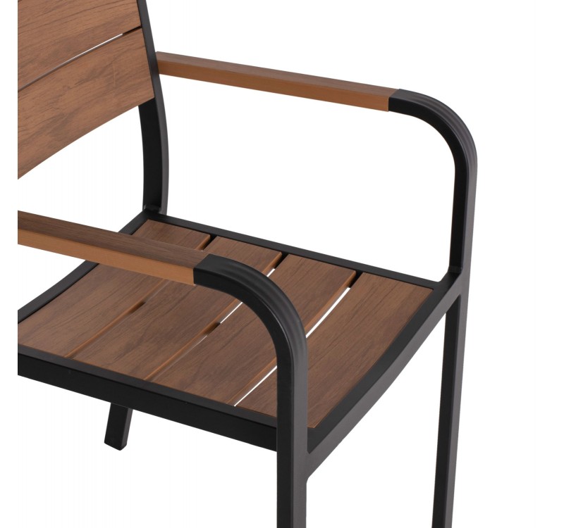 ΠΟΛΥΘΡΟΝΑ ΑΛΟΥΜΙΝΙΟΥ SAGA ΜΑΥΡΗ ΜΕ POLYWOOD HM5127.03 56x55x85,5Yεκ.