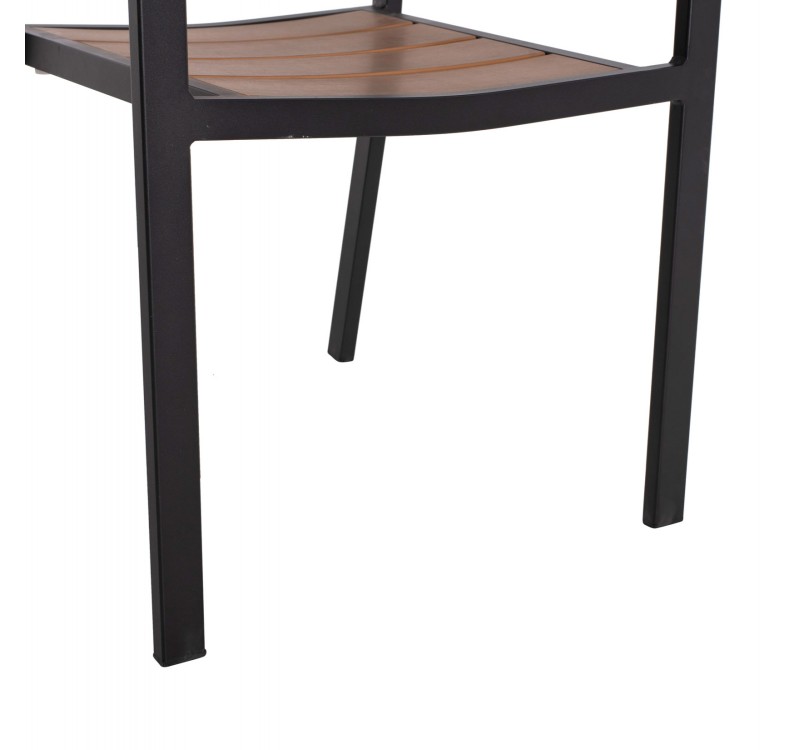 ΠΟΛΥΘΡΟΝΑ ΑΛΟΥΜΙΝΙΟΥ SAGA ΜΑΥΡΗ ΜΕ POLYWOOD HM5127.03 56x55x85,5Yεκ.