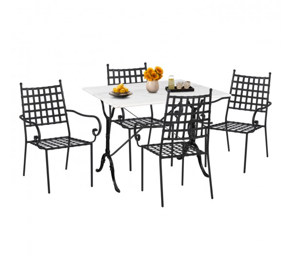 ΣΕΤ ΤΡΑΠΕΖΑΡΙΑΣ ΕΞΩΤΕΡΙΚΟΥ ΧΩΡΟΥ 5ΤΜΧ HM11874 ΜΕΤΑΛΛΟ-ΜΑΝΤΕΜΙ-ΛΕΥΚΟ ΜΑΡΜΑΡΟ