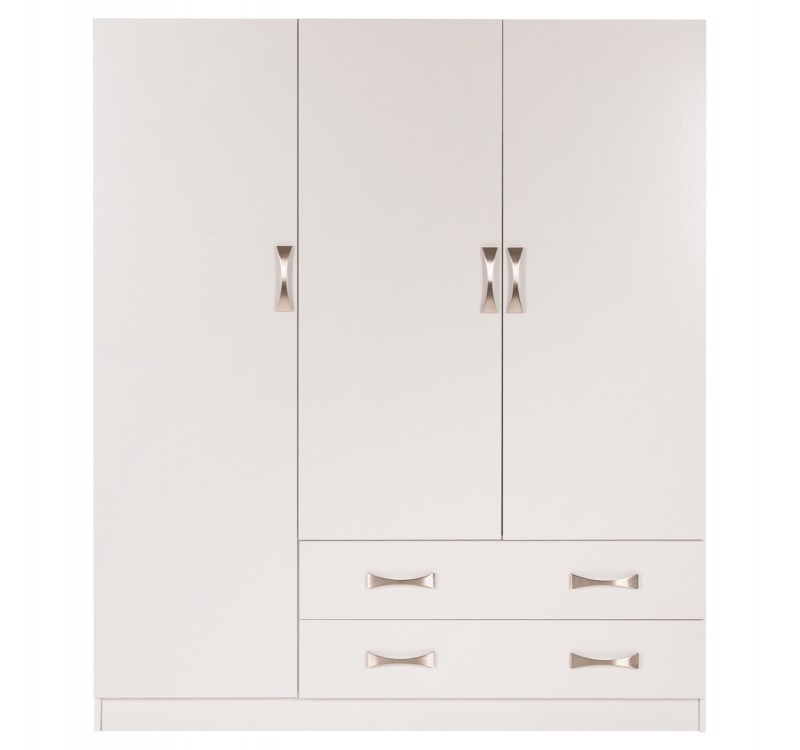 ΝΤΟΥΛΑΠΑ 3ΦΥΛΛΗ CARLY HM384.05 ΜΕ ΔΥΟ ΣΥΡΤΑΡΙΑ ΛΕΥΚΗ 150X55Χ180Υεκ.