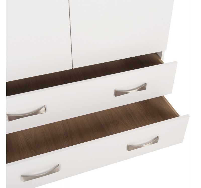 ΝΤΟΥΛΑΠΑ 3ΦΥΛΛΗ CARLY HM384.05 ΜΕ ΔΥΟ ΣΥΡΤΑΡΙΑ ΛΕΥΚΗ 150X55Χ180Υεκ.