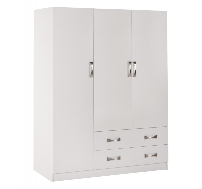 ΝΤΟΥΛΑΠΑ 3ΦΥΛΛΗ CARLY HM384.05 ΜΕ ΔΥΟ ΣΥΡΤΑΡΙΑ ΛΕΥΚΗ 150X55Χ180Υεκ.