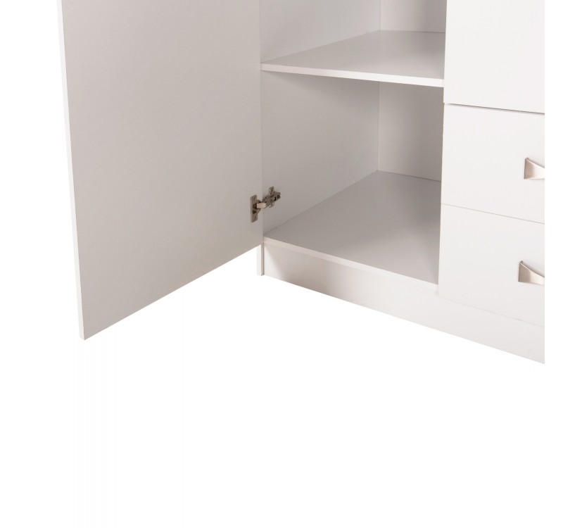ΝΤΟΥΛΑΠΑ 3ΦΥΛΛΗ CARLY HM384.05 ΜΕ ΔΥΟ ΣΥΡΤΑΡΙΑ ΛΕΥΚΗ 150X55Χ180Υεκ.