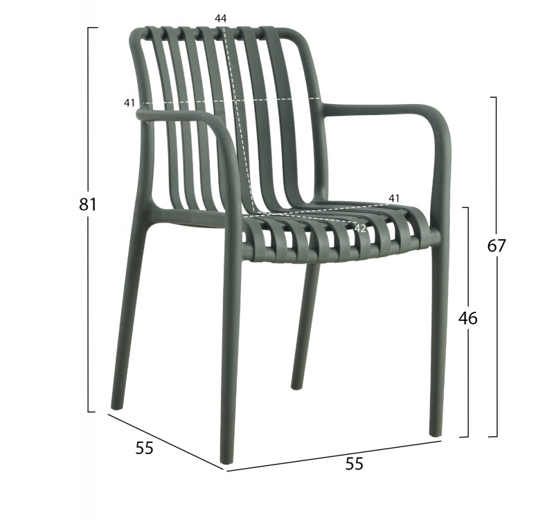 ΠΟΛΥΘΡΟΝΑ ΠΟΛΥΠΡΟΠΥΛΕΝΙΟΥ TIPPY HM5940.07 DARK OLIVE 55x55x81Υεκ.