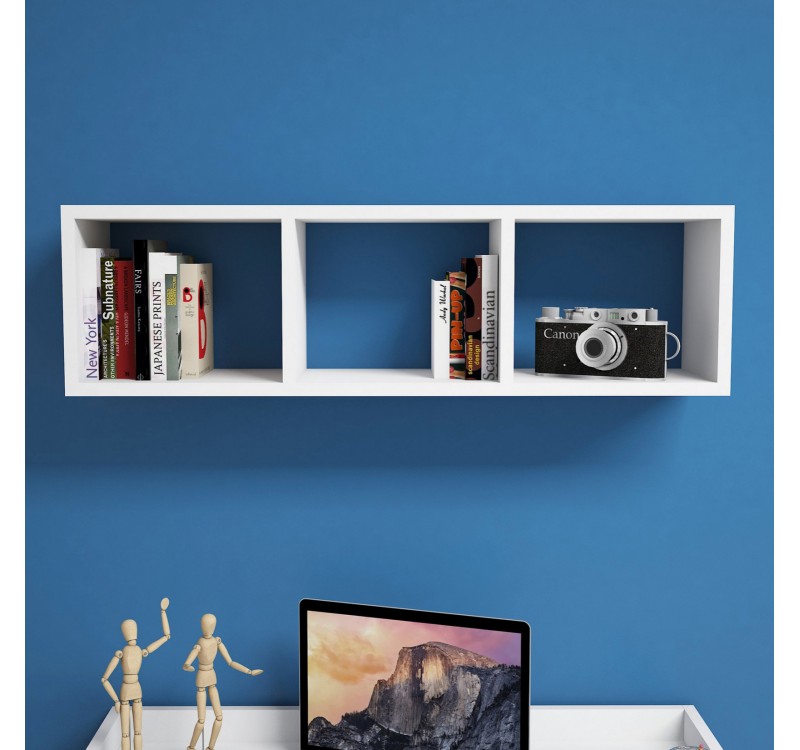 ΡΑΦΙΕΡΑ ΤΟΙΧΟΥ ΜΕΛΑΜΙΝΗΣ ΛΕΥΚΗ HM9228.11 90x22x25,6Υ εκ.