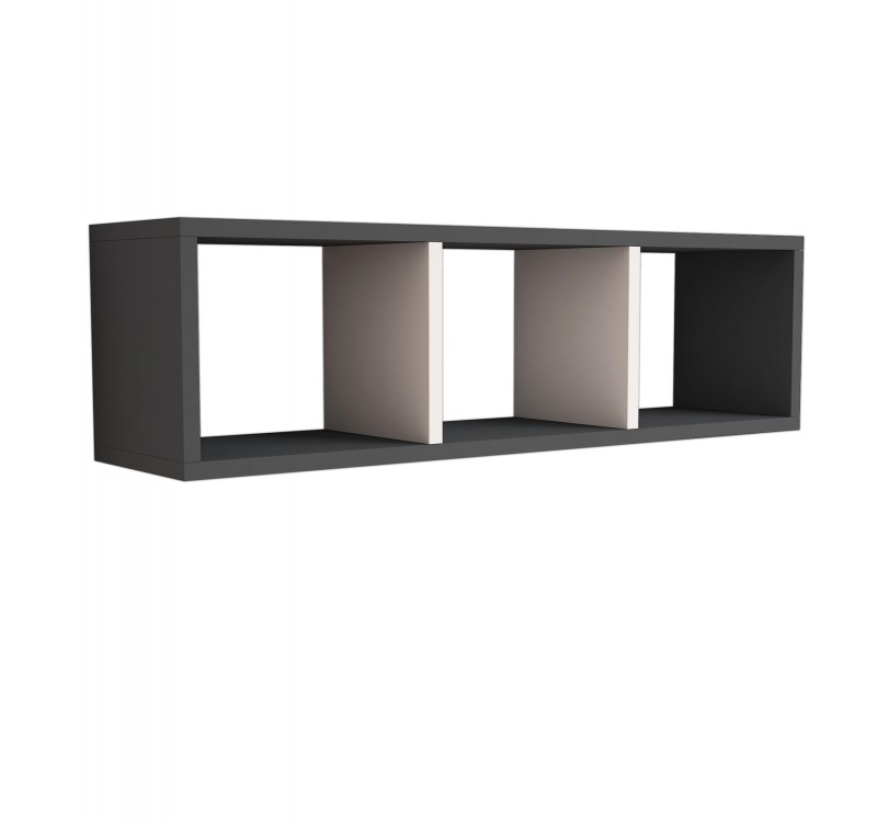 ΡΑΦΙΕΡΑ ΤΟΙΧΟΥ ΜΕΛΑΜΙΝΗΣ ΓΚΡΙ & ΛΕΥΚΟ HM9228.13 90x22x25,6Υ εκ.