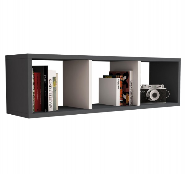 ΡΑΦΙΕΡΑ ΤΟΙΧΟΥ ΜΕΛΑΜΙΝΗΣ ΓΚΡΙ & ΛΕΥΚΟ HM9228.13 90x22x25,6Υ εκ.