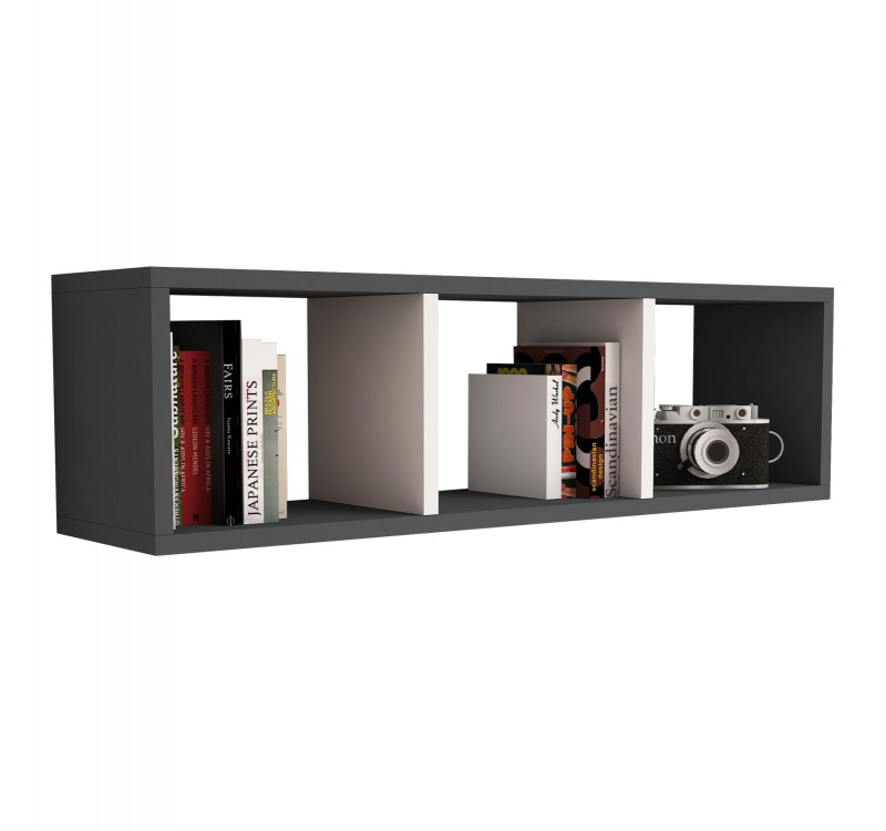 ΡΑΦΙΕΡΑ ΤΟΙΧΟΥ ΜΕΛΑΜΙΝΗΣ ΓΚΡΙ & ΛΕΥΚΟ HM9228.13 90x22x25,6Υ εκ.