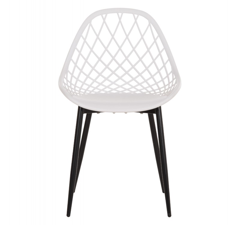 ΚΑΡΕΚΛΑ ΠΟΛΥΠΡΟΠΥΛΕΝΙΟΥ ΛΕΥΚΗ LIO ΜΕ ΜΕΤΑΛΛΙΚΑ ΠΟΔΙΑ ΜΑΥΡΑ HM9524.01 52x53x82Υ εκ.