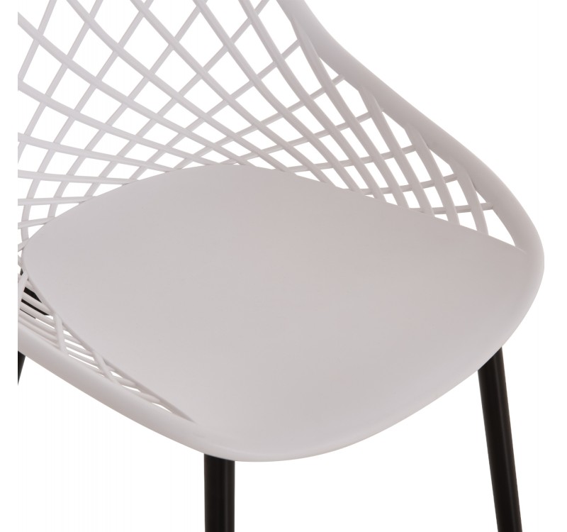 ΚΑΡΕΚΛΑ ΠΟΛΥΠΡΟΠΥΛΕΝΙΟΥ ΛΕΥΚΗ LIO ΜΕ ΜΕΤΑΛΛΙΚΑ ΠΟΔΙΑ ΜΑΥΡΑ HM9524.01 52x53x82Υ εκ.