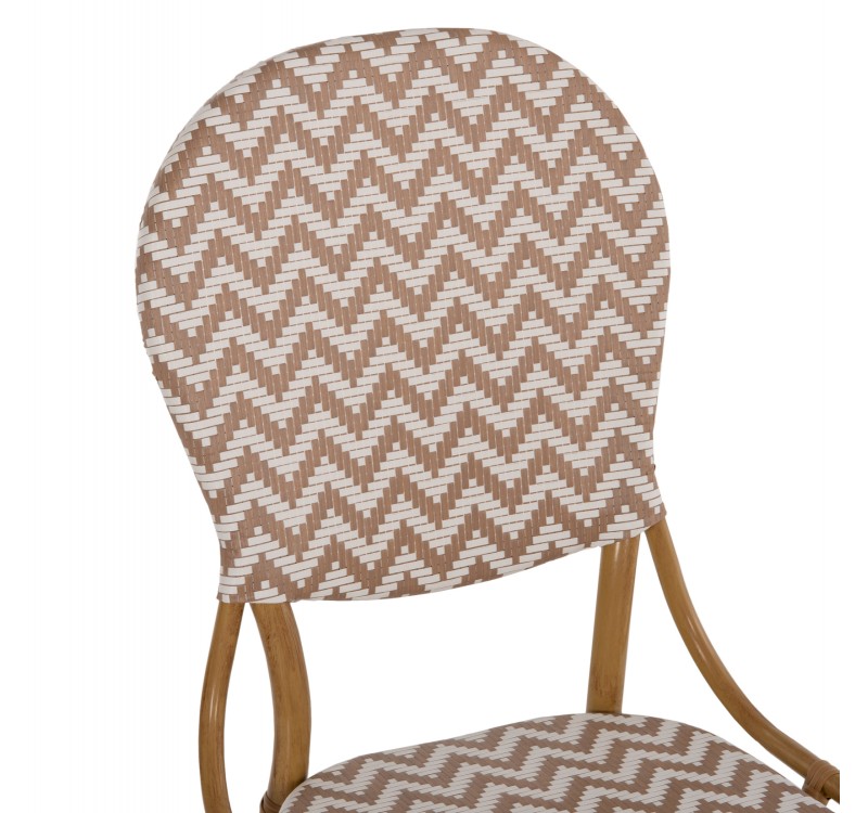 ΚΑΡΕΚΛΑ ΑΛΟΥΜΙΝΙΟΥ BAMBOO LOOK ΦΥΣΙΚΟ - ΛΕΥΚΟ HM5927.03 46x56x95Yεκ.