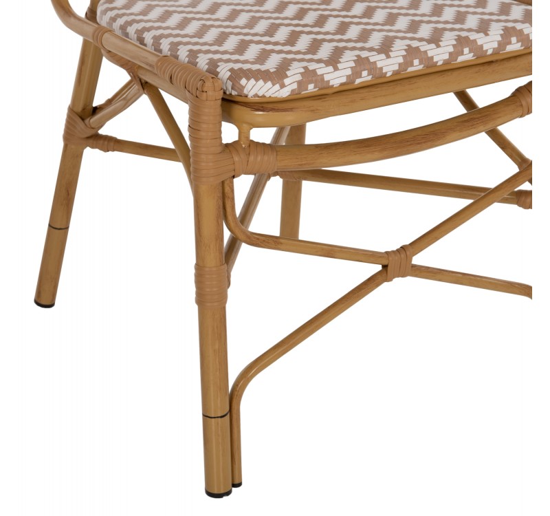 ΚΑΡΕΚΛΑ ΑΛΟΥΜΙΝΙΟΥ BAMBOO LOOK ΦΥΣΙΚΟ - ΛΕΥΚΟ HM5927.03 46x56x95Yεκ.