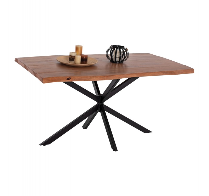 ΤΡΑΠΕΖΙ MONTANA HM11882 ΑΠΟ ΜΕΤΑΛΛΟ & ΕΠΙΦΑΝΕΙΑ ΑΠΟ ΜΑΣΙΦ ΞΥΛΟ ΑΚΑΚΙΑΣ 160x90x74,5εκ.